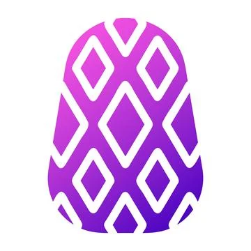 Egg icon solid gradient purple pink colour easter symbol illustration. Illustrazione stock