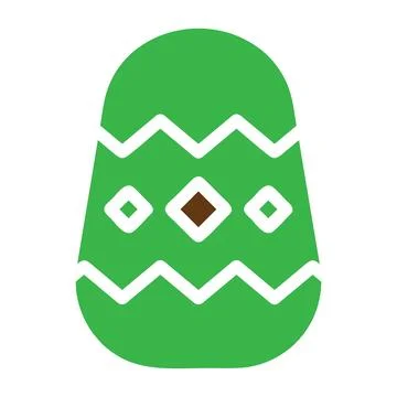 Egg icon solid green brown colour easter symbol illustration. Illustrazione stock