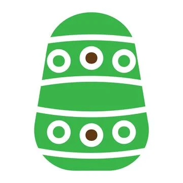 Egg icon solid green brown colour easter symbol illustration. Stock Illustration