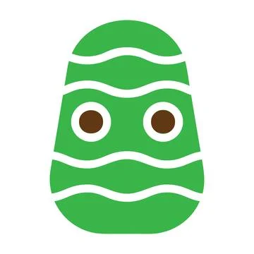 Egg icon solid green brown colour easter symbol illustration. Illustrazione stock