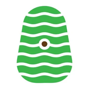 Egg icon solid green brown colour easter symbol illustration. Illustrazione stock
