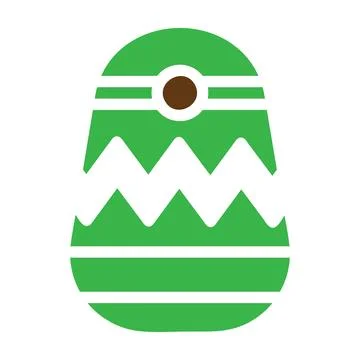 Egg icon solid green brown colour easter symbol illustration. Illustrazione stock