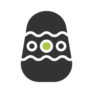 Egg icon solid green grey colour easter symbol illustration. 스톡 일러스트