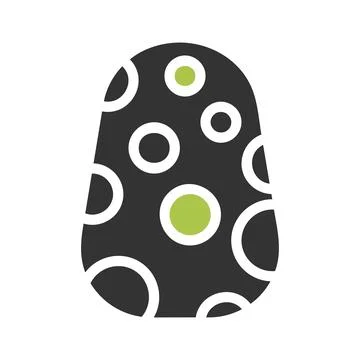 Egg icon solid green grey colour easter symbol illustration. Illustrazione stock