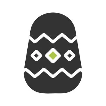 Egg icon solid green grey colour easter symbol illustration. Stock Illustration