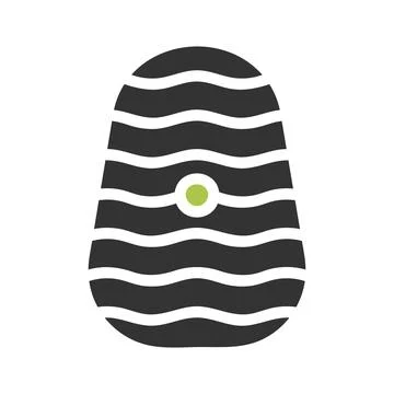 Egg icon solid green grey colour easter symbol illustration. Illustrazione stock