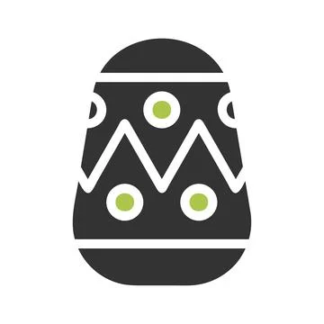 Egg icon solid green grey colour easter symbol illustration. Stock Illustration