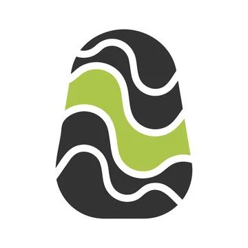 Egg icon solid green grey colour easter symbol illustration. Stock Illustration