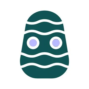 Egg icon solid green purple colour easter symbol illustration. Stock Illustration