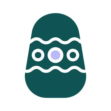 Egg icon solid green purple colour easter symbol illustration. Stock Illustration