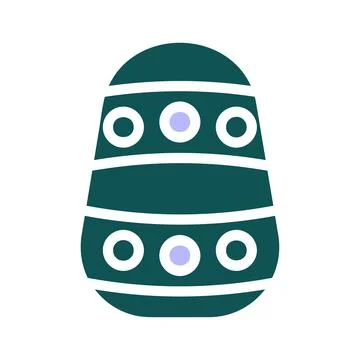 Egg icon solid green purple colour easter symbol illustration. Stock Illustration