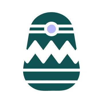 Egg icon solid green purple colour easter symbol illustration. Stock Illustration
