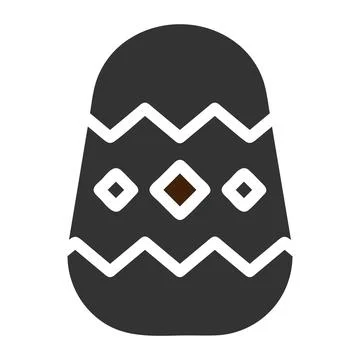 Egg icon solid grey brown colour easter symbol illustration. Illustrazione stock