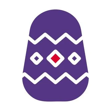 Egg icon solid red purple style easter illustration vector element and symb.. Stock Illustration