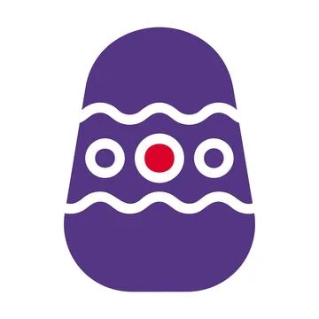 Egg icon solid red purple style easter illustration vector element and symb.. Stock Illustration
