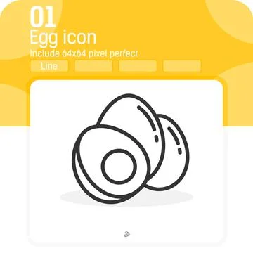 An egg icon vector sign with line style isolated on white background 스톡 일러스트