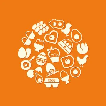 Egg icons in circle Stock Illustration