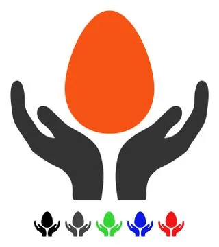Egg Incubator Hands Flat Icon 스톡 일러스트