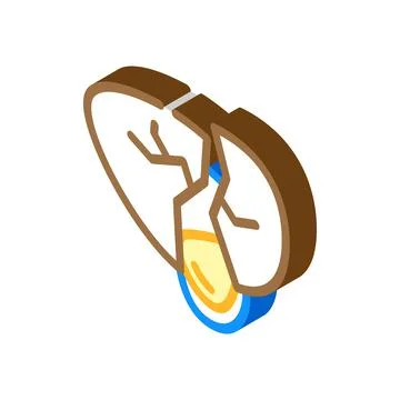Egg ingredient add isometric icon vector illustration Illustrazione stock