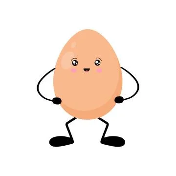 Egg in kawaii style. Vector illustration isolated on white background Stock Illustration
