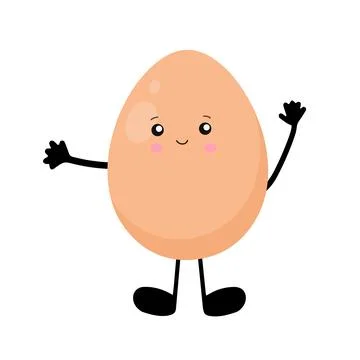 Egg in kawaii style. Vector illustration isolated on white background Stock Illustration