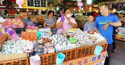 Egg Lady Sells Eggs. Stock Photos