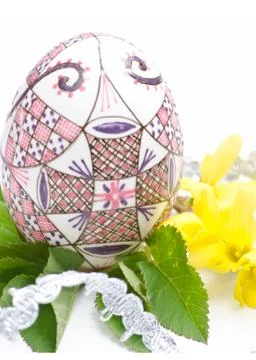 Egg with leafs Stock Photos