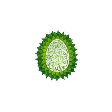 Egg with leaves Stock Illustration