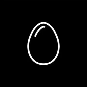Egg Line Icon On Black Background. Black Flat Style Vector Illustration. イラスト素材
