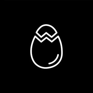 Egg Line Icon On Black Background. Black Flat Style Vector Illustration. 스톡 일러스트