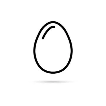Egg Line Icon In Flat Style Vector For App, UI, Websites. Black Icon Vector 스톡 일러스트