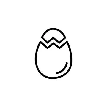 Egg Line Icon In Flat Style Vector For App, UI, Websites. Black Icon Vector Stock Illustration