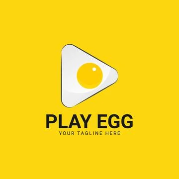 Egg logo concept play vector design Stock Illustration