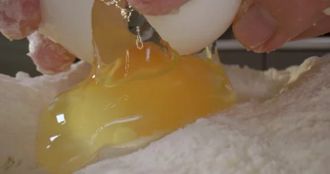 The egg is made into flour Stock Footage 148292521