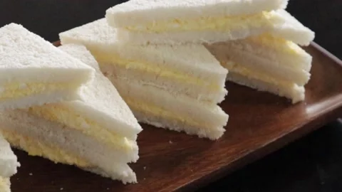 Egg mayo sandwich for breakfast Stock Footage 157358510