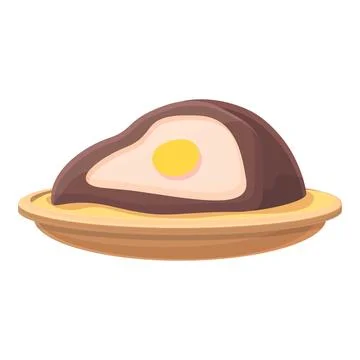 Egg meat roll icon cartoon . Korea cheese bread Stock Illustration
