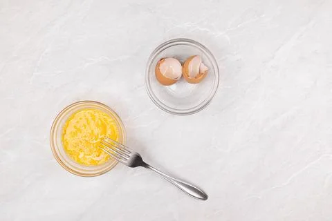 Egg Mixture in the bowl with copy space Stock Photos