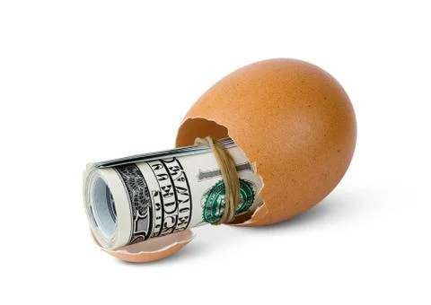 Egg with money Stock Photos