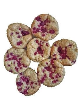 Egg muffins, cheese and raspberry Фото