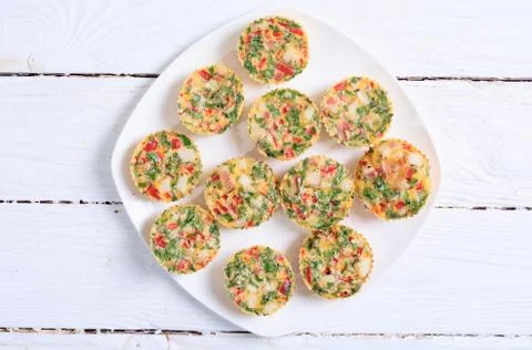 Egg muffins with onion Stock Photos