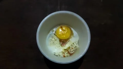 Egg Noodle, Dark Background Stock Footage 301374230