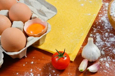 Egg noodles 写真素材