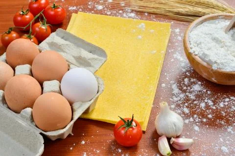 Egg noodles Stock Photos