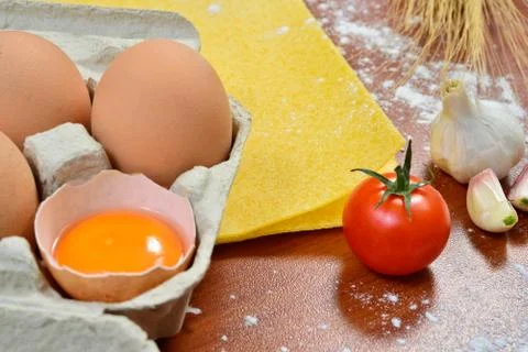 Egg noodles 写真素材