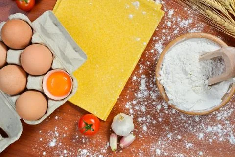 Egg noodles Stock Photos