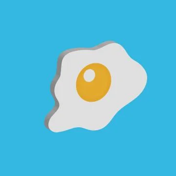 Egg omelette 3d icon vector  Stock Illustration