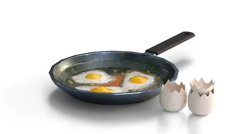 Egg Omelette in a frying pan Stock Illustration