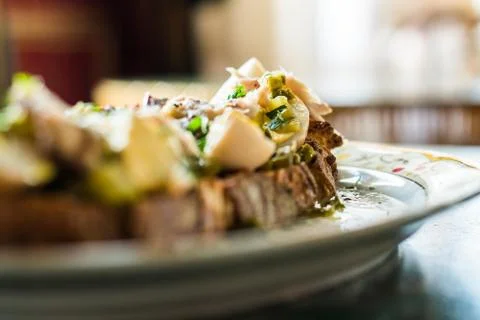 Egg Open Faced Sandwich Stock Photos