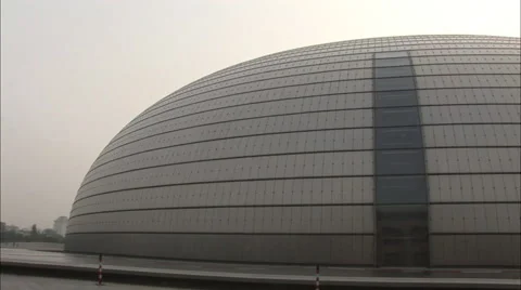 Egg Opera House, Beijing, China Stock Footage 54377345
