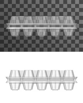 Egg pack mockups, plastic trays or containers Stock Illustration